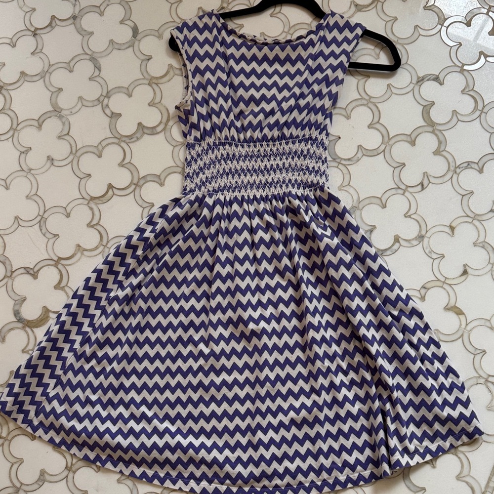 Purple and White Chevron Dress